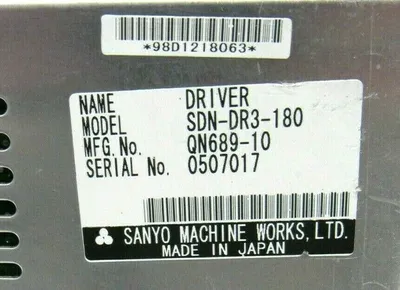 USED SANYO SDN-DR3-180 SERVO NUTRUNNER DRIVER SDNDR3180