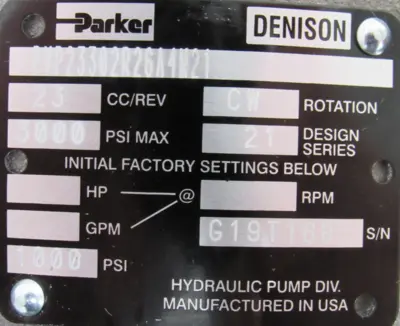 NEW PARKER PVP23302R26A4M21 PISTON PUMP