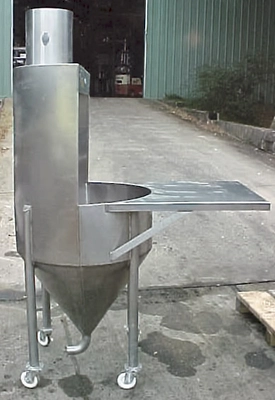 USED WATFIELD SHEET METAL SS FEED HOPPER DUMP HOPPER