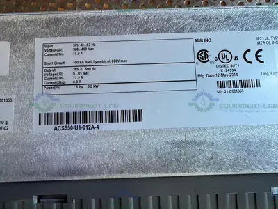 Used ABB ACS550-U1-012A-4 VARIABLE FREQUENCY DRIVE 3PH, 7.5 HP, 5.5 KW Electronics & Components California US | Equipment Lab #1418986