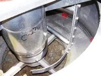 Sanborn 48 x 20 perforate basket centrifuge, Hastelloy C-276.