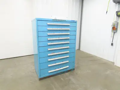 Nu-Era Modular Tool Storage Cabinet 10 Drawer 45x28x61" Stanley Vidmar Blue