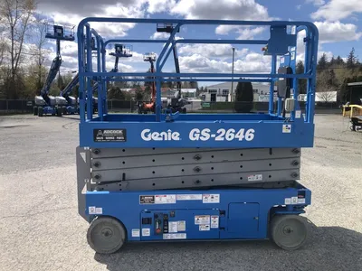 Used 2008 GENIE GS-2646 ELECTRIC SCISSOR LIFT Scissor Lifters Alberta CA | Adcock Equipment #1418066