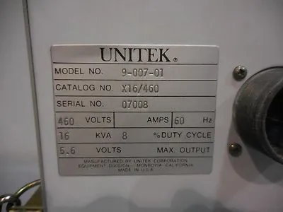 Used UNITEK 9-007-01 Welding Transformers Ohio US | Equipment Recovery Corp. #1331607