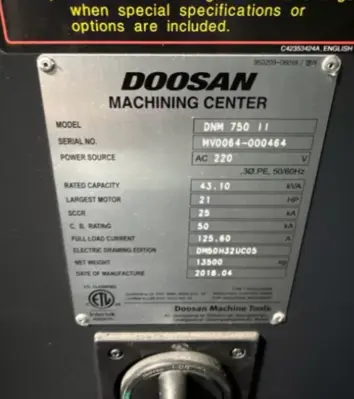 2018 DOOSAN DNM 750II Vertical Machining Centers | Machinery Network (7)