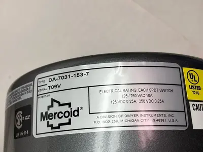 New | in-Stock MERCOID DA-7031-153-7 Miscellaneous Equipment (Electrical & Power) Ohio US | Surplus Asset Holdings #1550451