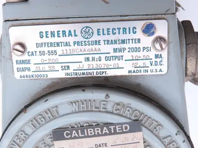 General Electric 50-555 Differential Pressure Transmitter MWP 2000PSI 52.5VCD