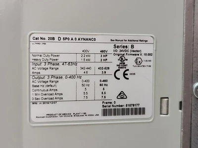 NEW Allen-Bradley 20B D 5P0 A 0 AYNANC0