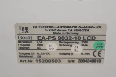 USED EA ELEKTRO AUTOMATIK EA-PS 9032-10 POWER SUPPLY EAPS903210
