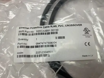 NEW B&R AUTOMATION ETHERNET POWERLINK CROSSOVER CABLE 2X RJ45