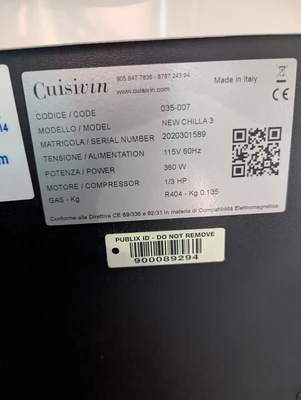 NEW CUISIVIN CHILLA 3 COMMERCIAL COUNTERTOP WINE BOTTLE CHILLER