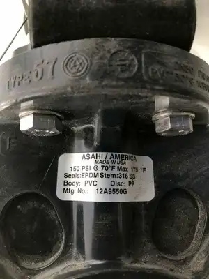 ASAHI/America DP79PSG5 Pneumatic Air Actuated 2″ PVC Butterfly Valve 120PSI