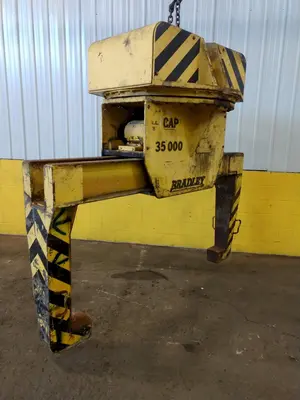 35,000 LB 17.5 TON X 34" TO 76" X 60" OD BRADLEY CRANE MOTORIZED COIL GRAB: STOCK 13246