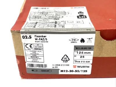 NEW WURTH M12-30-50/125, W-FAZ/S