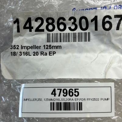 IMPELLER 352 125MM 316LSS 792794-P60407 NNB Fast Shipping! + Warranty