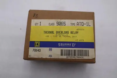 NEW OPEN BOX Square D 9065AT0-1L Thermal Overload Relay, 600V, 50A STK G990A