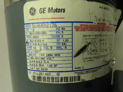 GE Scot 3024K259 Motor Pump 1.5HP 230/460V 3PH 3450 RPM 2.5"x1" NPT