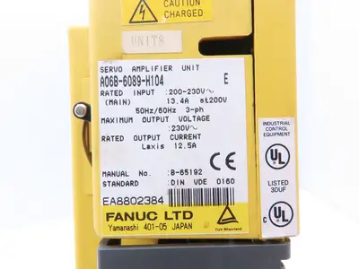 Fanuc A06B-6089-H104 Fanuc Servo Amplifier Unit 230VAC 3Ph 12.5A Ser E