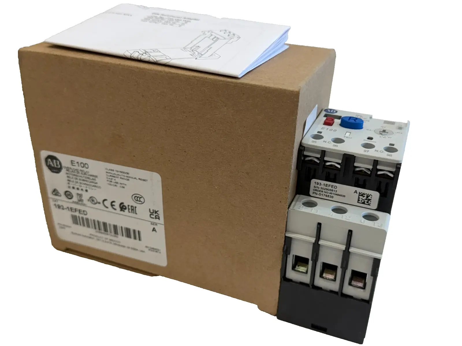 ALLEN BRADLEY 193-1EFED OVERLOAD RELAY SER. A 1931EFED NEW, SURPLUS