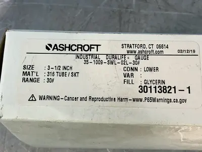 Used ASHCROFT 351009SWL02L30# Lab Manometers Ohio US | HGR 24 #1580242