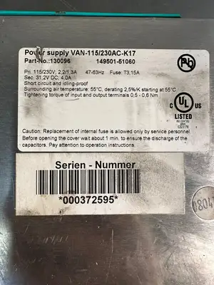 Pepperl+Fuchs VAN-115/230AC-K17 130096 149501-51060 115/230V 3A (4.4.5)