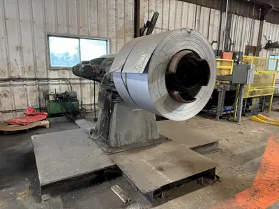 10,000 LBS X 48” X 72" OD ASC MODEL #10D48D22/5H200 DOUBLE END COIL REEL UNCOILER: STOCK #23383
