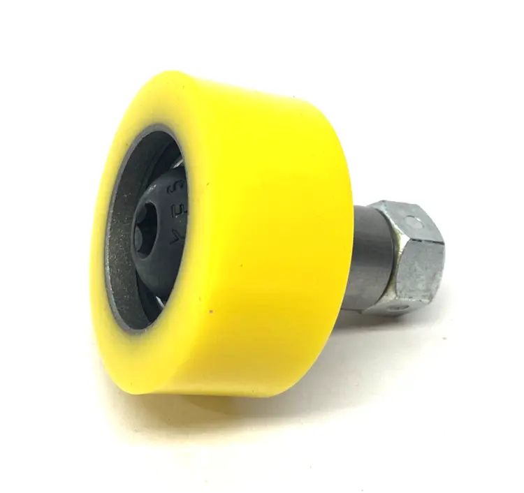 New | in-Stock None Abrasion-Resistant Threaded-Stud Idler Roller, 35A Yellow Duromet Construction Equipment Parts Michigan US | Maverick Industrial Sales #1396744