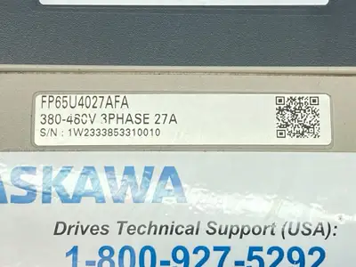 USED YASKAWA INDUSTRIAL FAN AND PUMP DRIVE 3PH 27A 480V 20HP