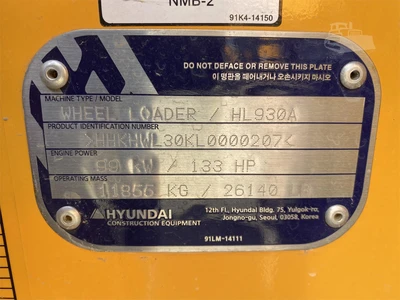 New | in-Stock 2023 HYUNDAI HL930A Wheel Loaders Texas US | National Equipment Dealers #1422493