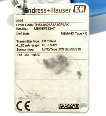 NEW ENDRESS & HAUSER TH53-8A21A1A1CP1AK LEVEL SWITCH TH538A21A1A1CP1AK