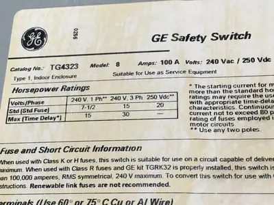 USED GENERAL ELECTRIC / GE TG4323