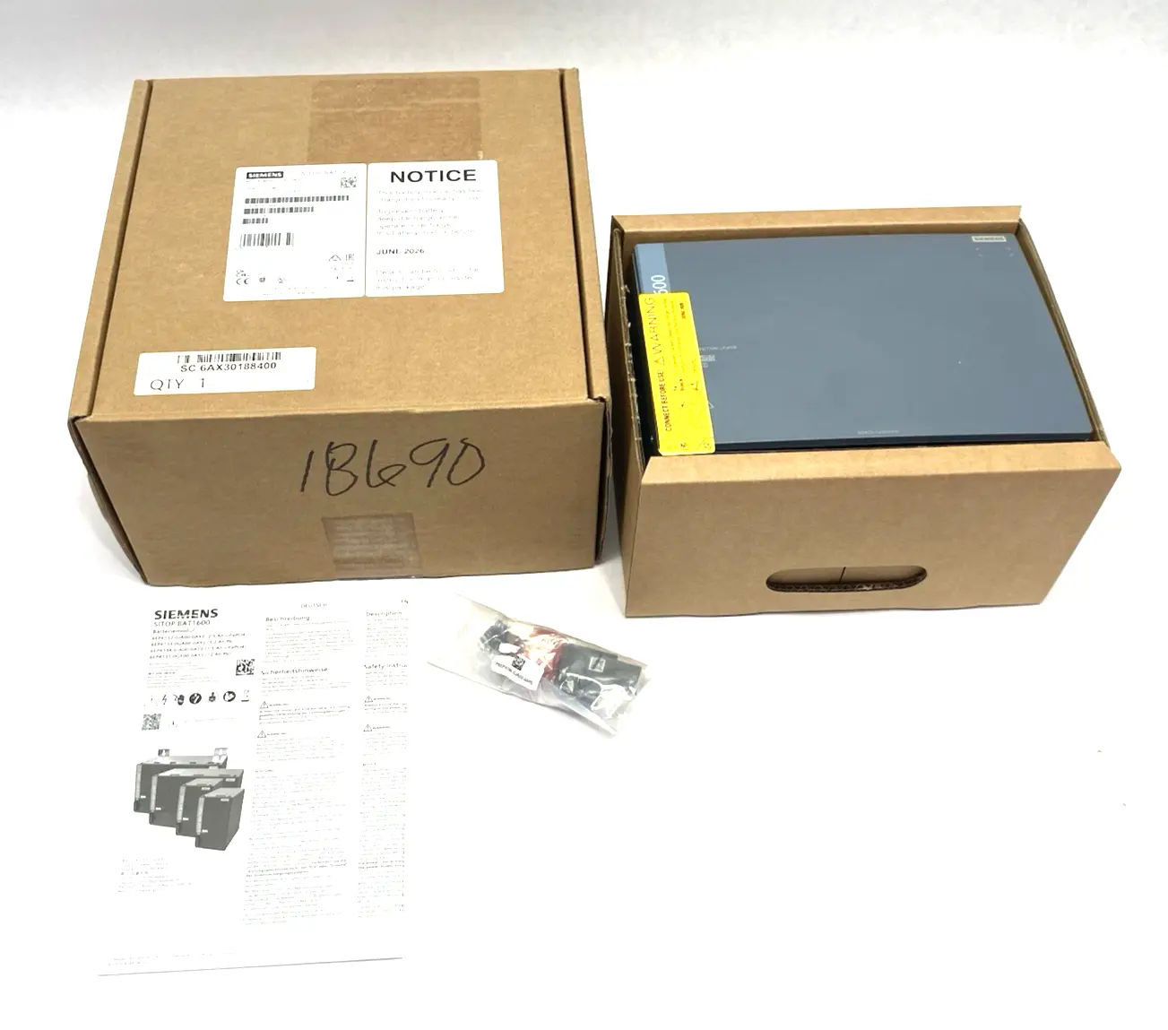 New | in-Stock Siemens SITOP BAT1600 24 V DC 7.5 Ah LiFePO4 Lith Battery Batteries Michigan US | Maverick Industrial Sales #1487647