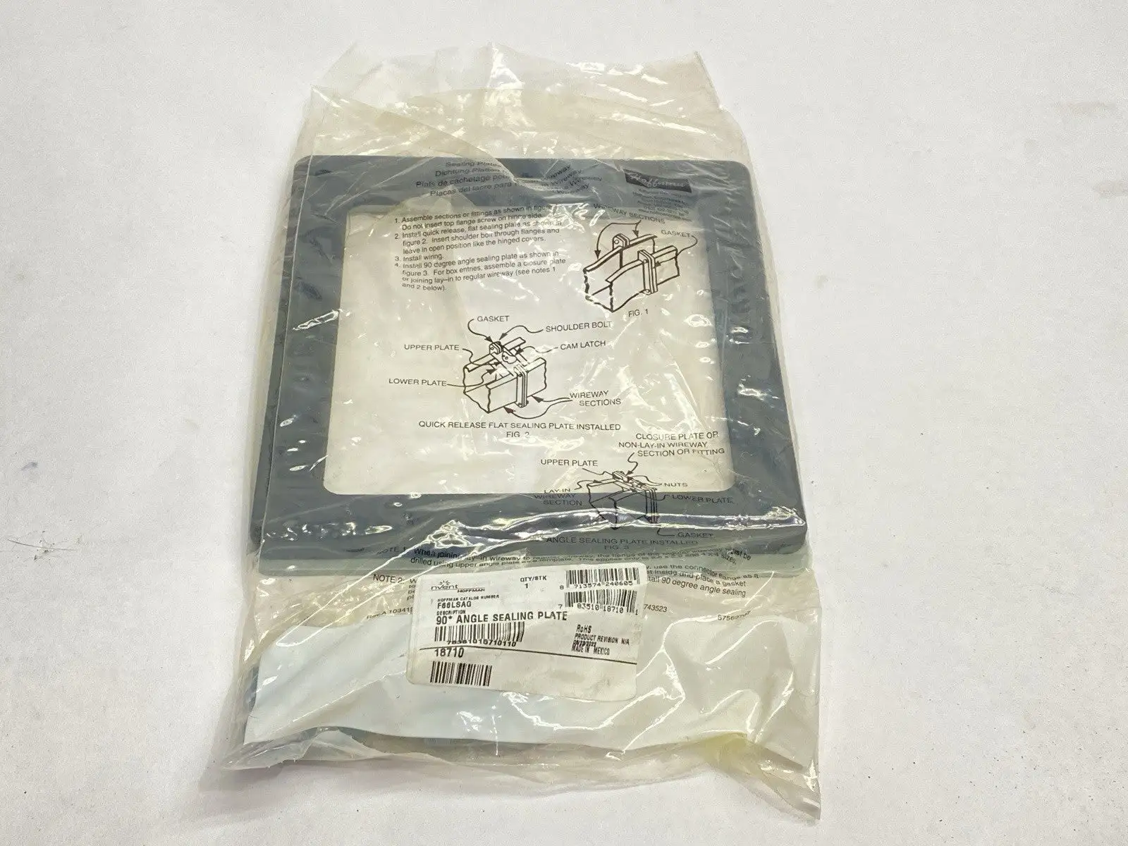 New | in-Stock Hoffman Sealing Plate 90-Degree Angle Lay-in HC 6.00 x 6.00" Gray 18710 Electrical Boxes Michigan US | Maverick Industrial Sales #1402300