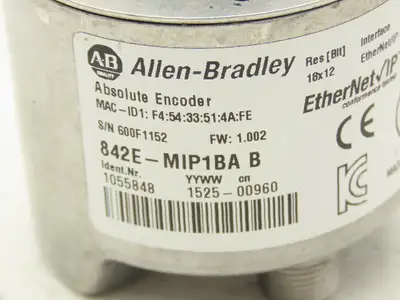 Allen Bradley 842E-MIP1BA B Absolute Encoder 10-30VDC EtherNet IP 3/8" Shaft