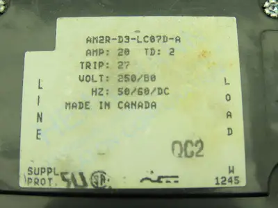 Eaton AM2R-D3-LC-07-D-A Circuit Breaker 1-2 Pole 20A 80/250V