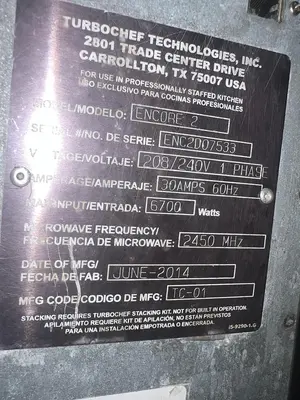 Used TURBOCHEF ENCORE2 Electric Cooking Equipment Florida US | BAM Discount Restaurant Equipment #1545827