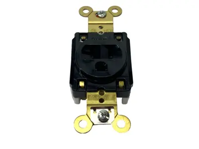 New | in-Stock Hubbell Black Straight Blade Single Receptacle 2-Pole 3-Wire 125V 20A Electrical Fittings Michigan US | Maverick Industrial Sales #1402538