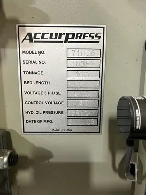 USED 2009 ACCURPRESS 71008