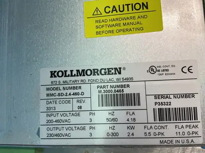 Used KOLLMORGEN MMCSD2.4460D Servo Drives Ohio US | HGR 24 #1330279