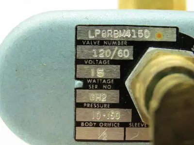Honeywell Skinner LP8RBM4150 Brass Solenoid Valve 3-Way NC 120V 150 PSI 1/2" NPT