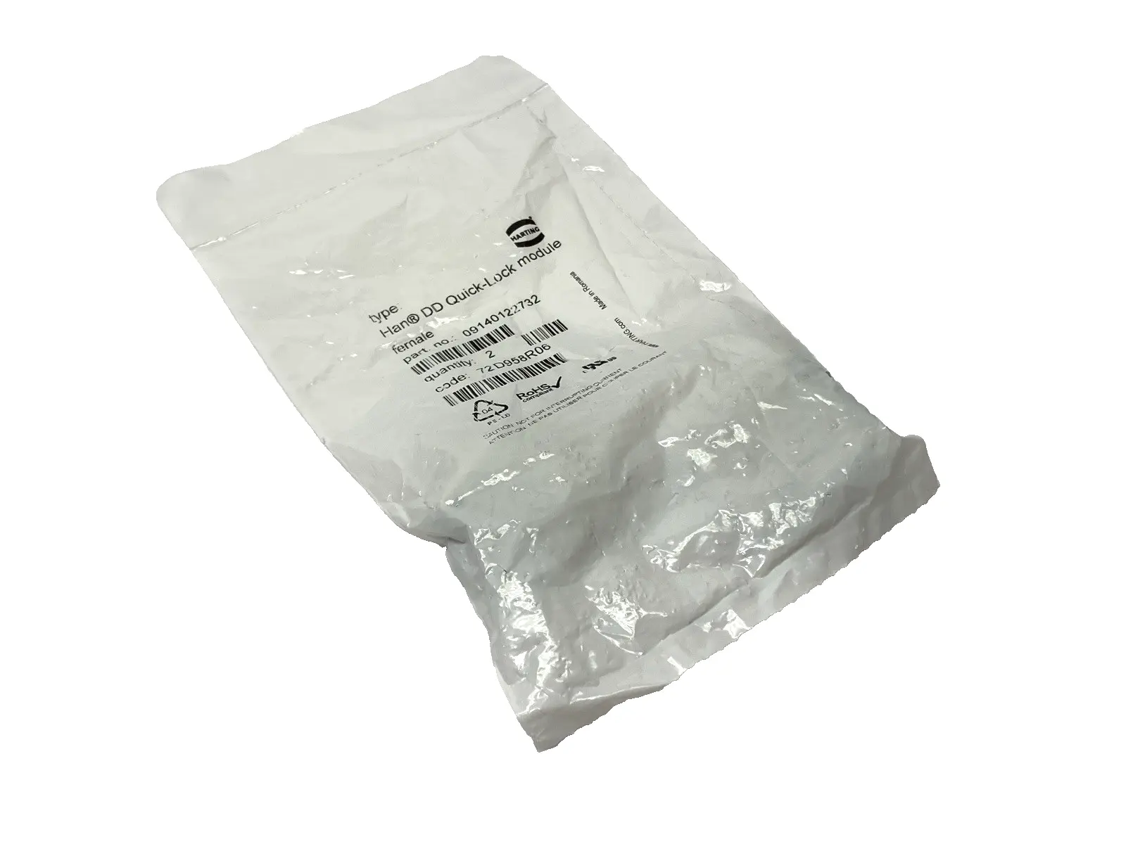 New | in-Stock HARTING Han DD Quick-Lock Module Female 12-Contacts 10A PKG OF 2 Contact Blocks Michigan US | Maverick Industrial Sales #1391298