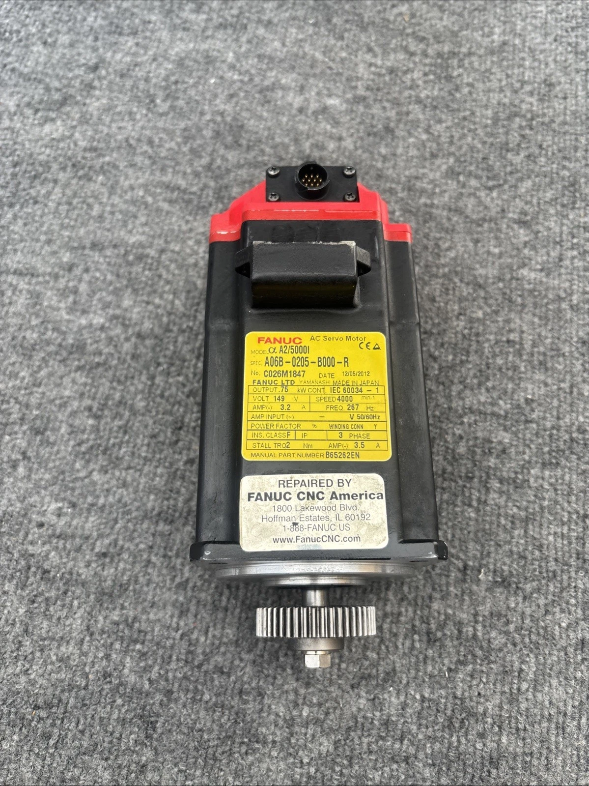 Used FANUC A06B-0205-B000-R Servo Motors California US | Davliegogo LLC #1708257