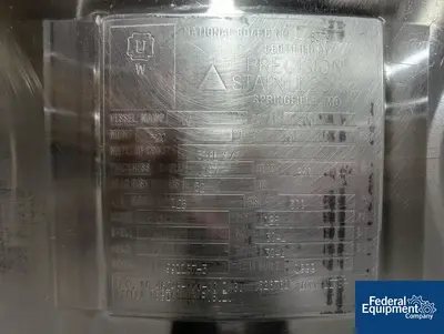 USED Precision 1,000 Liter Precision Stainless Reactor, 316L S/S, 50/125#