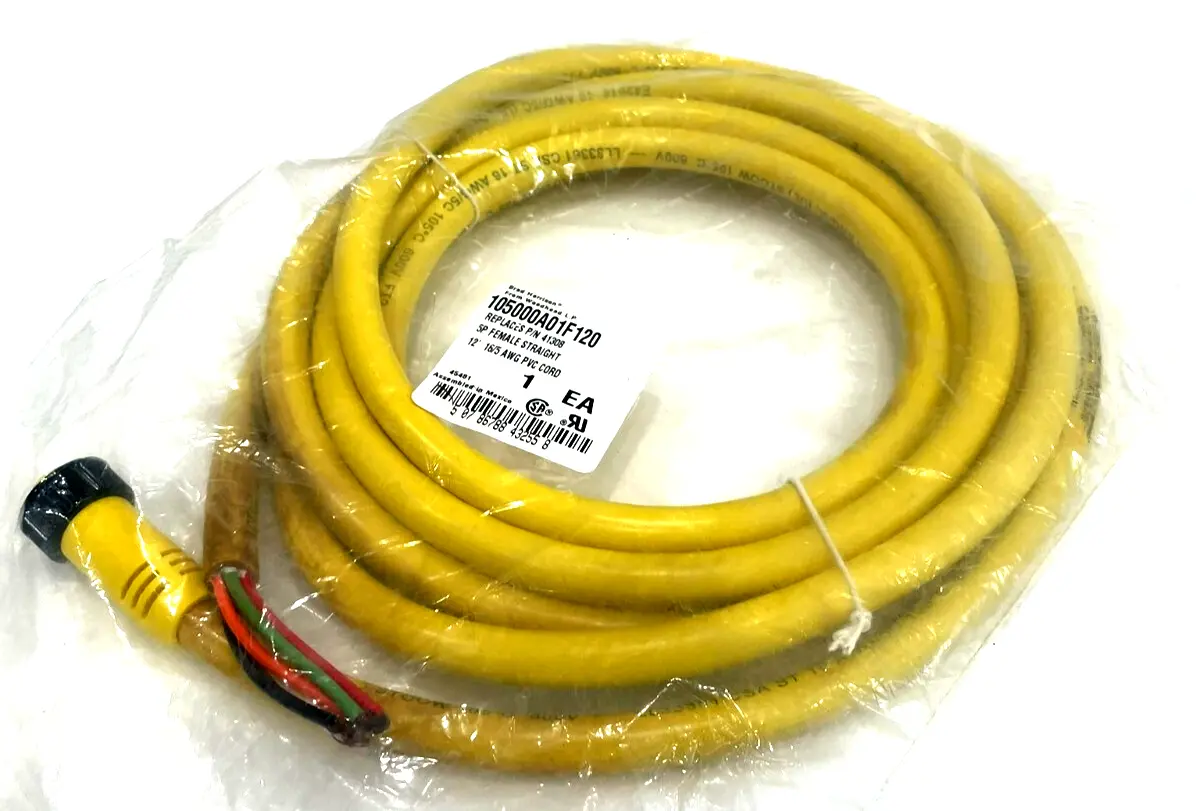 NEW MOLEX WOODHEAD 105000A01F120 5P FEMALE PVC CORD 12'