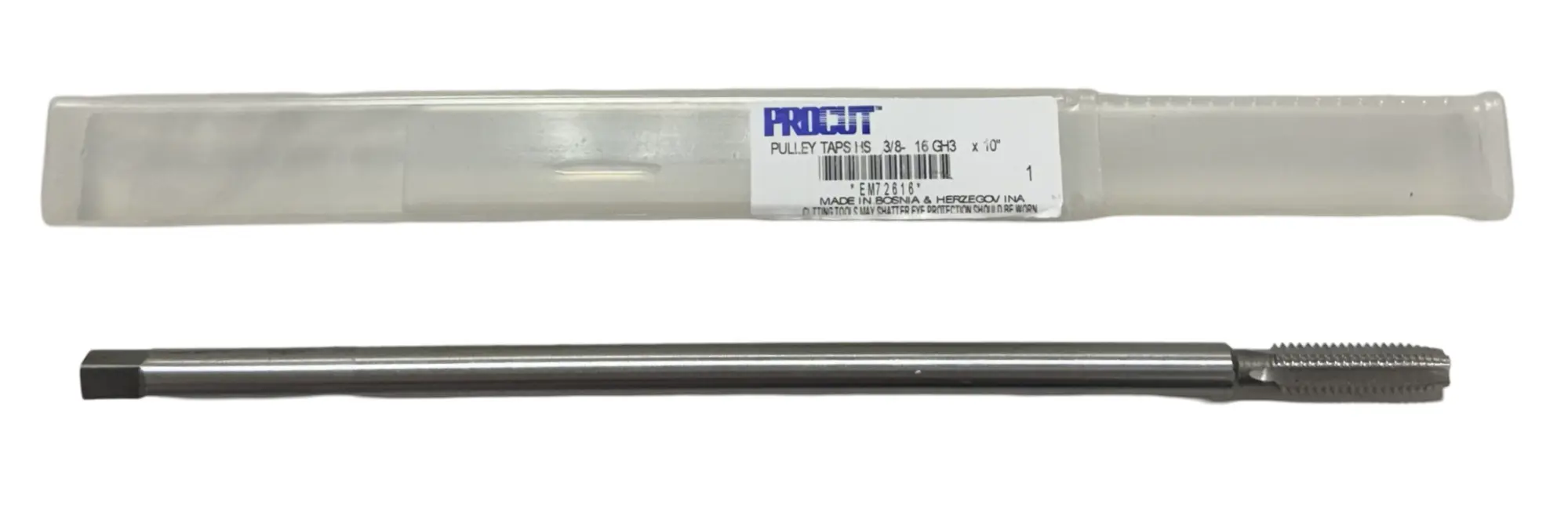 ProCut 3/8"-16 x 10" HSS Pulley Tap 4 Flute GH3 Plug Tap