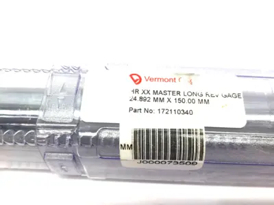 NEW VERMONT GAGE CHR XX REVERSIBLE LONG MASTER GAGE 24.892MM X 150.00MM