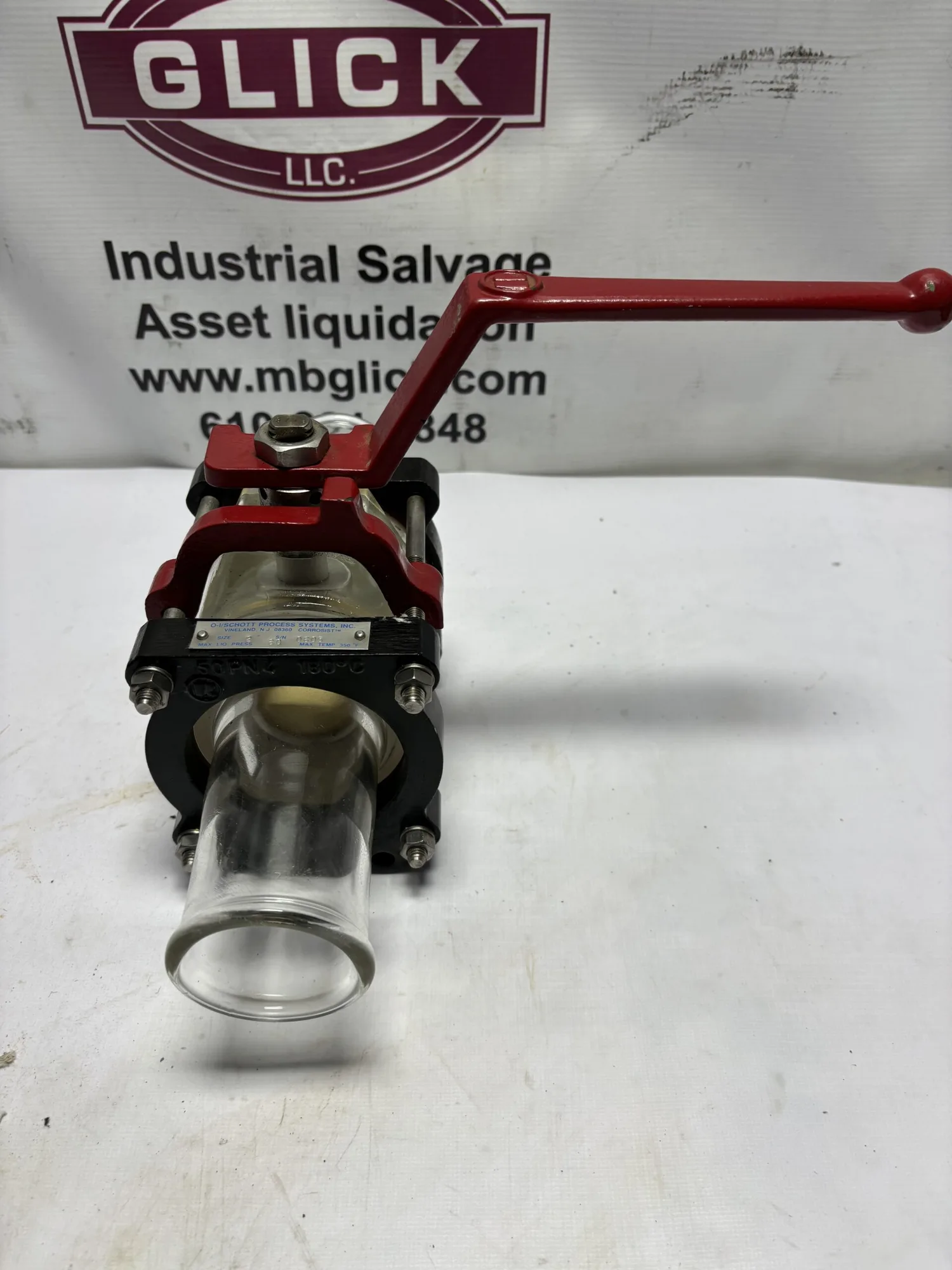 USED O-I/SCHOTT DURAN – A REPUTABLE MANUFACTURER KNOWN FOR QUALITY VALVES. 6076-11 – SPECIFIC MODEL DESIGNATION FOR EASY IDENTIFICATION.