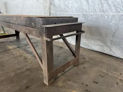 28" WIDE X 84" LONG T-SLOTTED TABLE WITH STAND. STOCK # 0344325