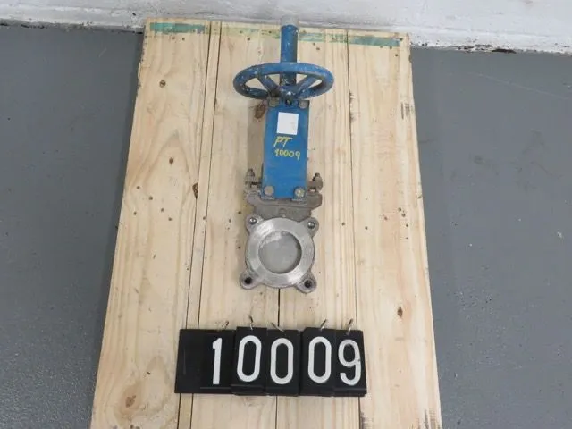 Orbinox  3"-150 knife gate valve, hand wheel operated