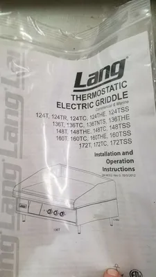 152-0354 Lang 124T 24'' Countertop Griddle